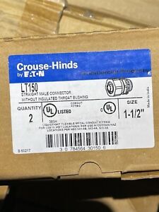 New Lot of 4 Crouse Hinds LT150 1-1/2&#034; Liquid Tight Straight Conduit Connector