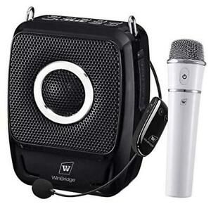 Portable PA System with Wireless Mics 25W Microphone and Speaker Set