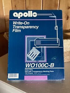 Apollo Write On Transparency Film Clear 79 Unused Sheets 8.5 x 11 in WO100C-B