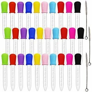 30 Pack Liquid Droppers Silicone 5ml Clear Pipettes Eye Dropper with Bulb Tip