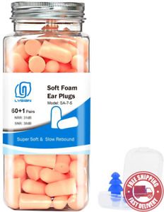 LYSIAN  Flesh  Color  Foam  Ear  Plugs  for  Sleeping  -  60  Pairs  38Db  SNR