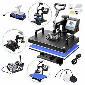 5 in 1 Heat Press Machine 12x15 inch Swing Away Digital Sublimation Heat