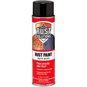 AGS RUST SOLUTIONS AOR-14 Rust Spray Paint, UV Resistant, Matte Black, 14 oz