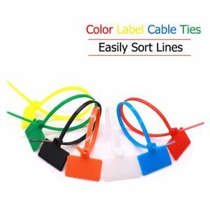 Easy Mark 4*150mm Nylon Cable Ties Plastic loop Ties markers Tag Labels