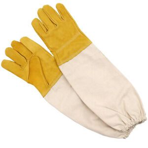 1Pair Beekeeping Protective Gloves Sheepskin Vented Long Sleeves Tools XXL