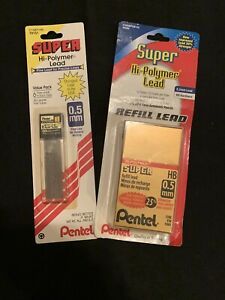 Pentel Super Hi Polymer Lead ~ 0.5mm Refill Lot 180 Pieces ~ New Sealed ~ School