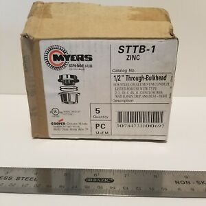 Crouse Hinds Myers Hub STTB-1 ( Qty 5 ) Bulkhead Fitting Hub