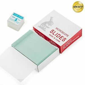 NEW SWIFT 50Pcs Pre-cleaned Blank Glass Microscope Slides with 100pcs Coverslips