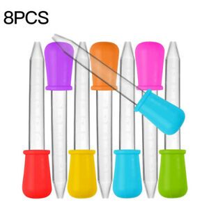 8Pcs Liquid Water Dropper Silicone Drip Tube with Graduated for Toddler
