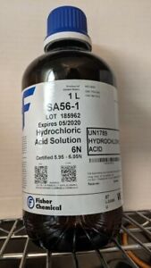 1L Hydrochloric Acid Solution 6N (Certified) Fisher Chemical Standardized @ 25°C