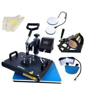 12&#034;x15&#034; Combo 5in1 Heat Press Machine Sublimation T-Shirt Swing Away for Mug Hat
