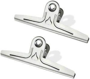 XXL Bulldog Clips Extra Large 2 Pack Stainless Steel Jumbo Binder Paper Clamps