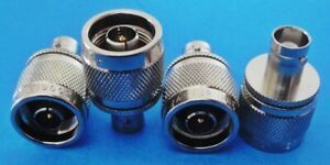 Lot (4) N Male to BNC Female Adapter Pasternack PE9002