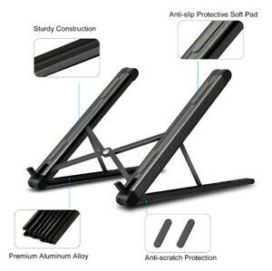 Jubor Laptop Stand, Portable Computer Mount, Aluminum Riser, Black