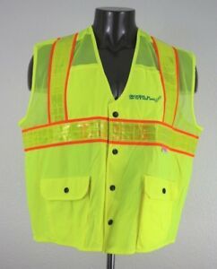 NEW Concern for Safety Reflexite Visibly Better Men&#039;s Reflectors Snap Vest 2XL