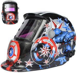 Welding Helmet Solar Powered Auto Darkening Hood with Adjustable Shade Range for