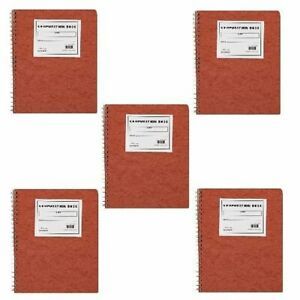 5 X Ampad Computation Book, 4x4 Quad Ruled, 76 Sheets, Ivory, 11-3/4&#034; x 9-1/4&#034;,