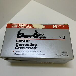 Smith Corona Lift-Off Correcting Cassettes 2 Tapes H67116 Right Ribbon System H3