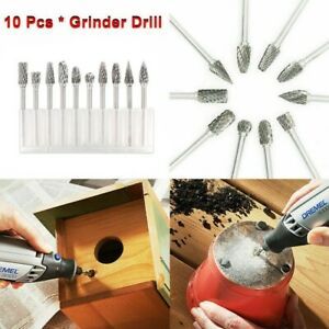 10 * Tungsten Carbide Double Cut Rotary Point Burr Shank Rotary Grinder