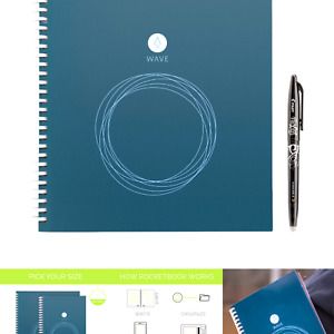 Rocketbook Wave Smart Notebook - Dotted Grid Eco-Friendly Notebook with 1 Pil...