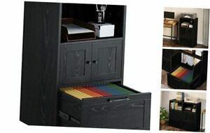 File Cabinet with Drawer, Filing Cabinet with Storage Shelf for Home Black