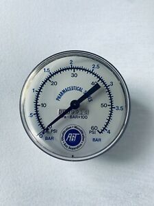 AGT Pharmaceutical Series • Pressure / Vacuum Gauge -30 To 30 PSI / -1 To 2 BAR