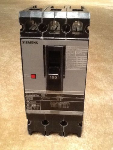 Siemens 3-pole 100a 600v breaker model hhed63b100 for sale