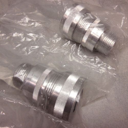 Lot 2 t&amp;b 2-100-070-ii aluminum cable gland spin-on 1&#034; hub for sale