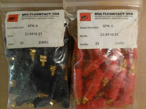 20 red + 20 blk Banana and Tip Panel Mount BINDING POST ELECTRICAL CONNECTORS