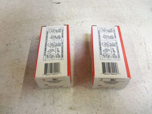 LOT OF 2  PASS &amp; SEYMOUR 690-I DEVICE TWO 1 POLE SWITCH *NEW IN A BOX*