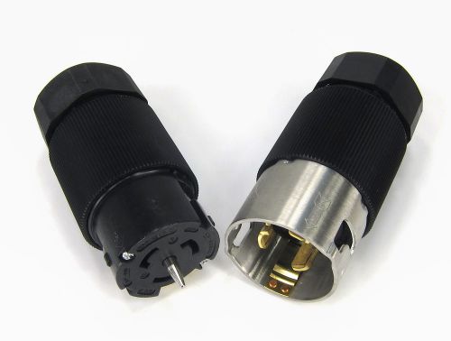 Hubbell CS-8365L &amp; CS-8364L Twist Lock Connector pair 50A 250V 3 phase 4 Wire