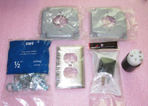 Misc. electrical covers, plug, socket, &amp; straps for sale
