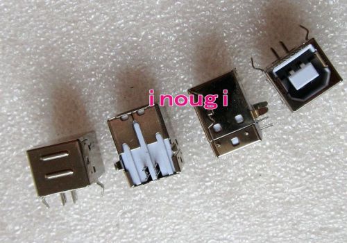 10pcs USB B 2.0 Type-B Female 90° Angle 4-pin Connector Jacks Socket PCB