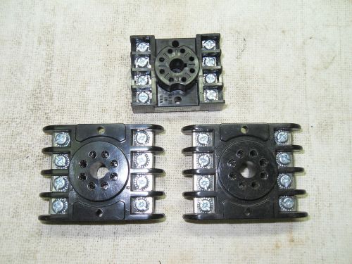 (x9-13) 1 lot of 3 new relay sockets amphenol &amp; custom connector for sale