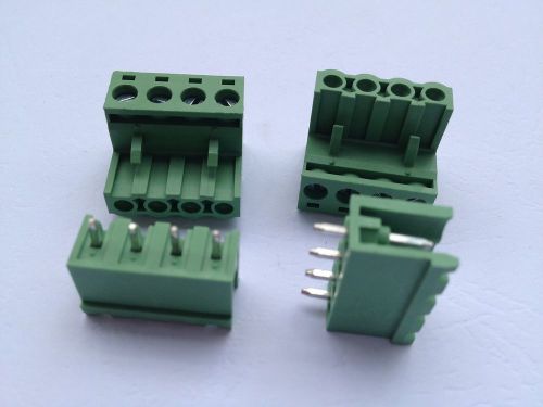 100 pcs 4pin/way 5.08mm Screw Terminal Block Connector Green Pluggable Type