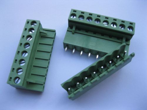 120 pcs 5.08mm straight 8 pin screw terminal block connector pluggable green for sale