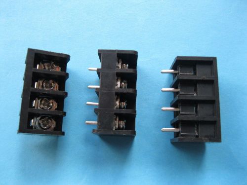 50 pcs black 4 pin 6.35mm screw terminal block connector barrier type dc29b for sale