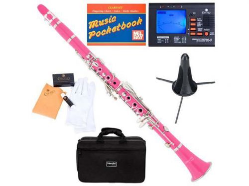 Mct-bl b flat pink cecilio and abs clarinet w/ case, tuner, stand, mouthpiece for sale
