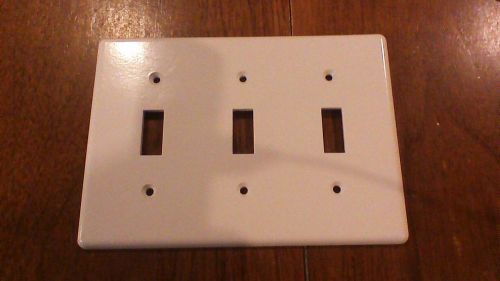 WHITE 3 GANG TRIPLE Toggle Light Switch Plate GE