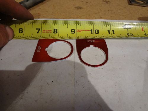 (1) Legend Plate - STOP - RED, Aluminum- New 1-1/2&#034;