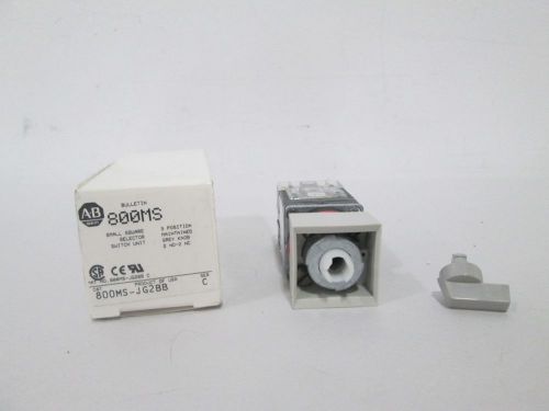 New allen bradley 800ms-jg2bb pushbutton selector switch 3 position d291875 for sale