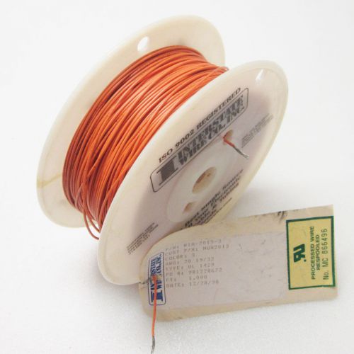 590&#039; interstate wire wia-2019-3 20 awg orange lead wire for sale