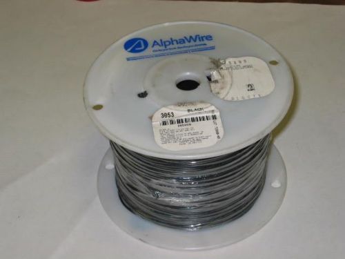Alpha 3053 20awg black stranded 300v pvc hook-up lead wire qty-1000 feet  -new- for sale