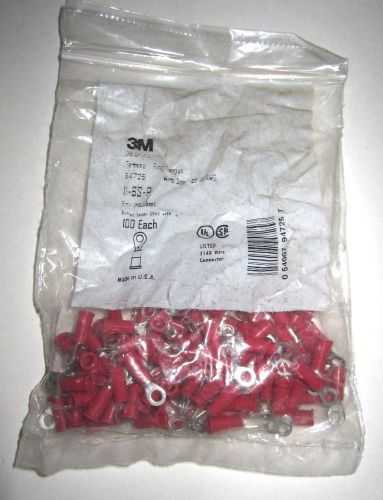 NEW 3M 94725 Vinyl Insulated Ring Terminal 22-18 AWG 100 Pack Red #6