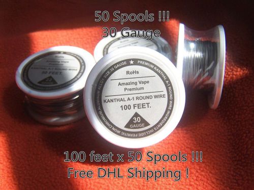 50 Spools x 100 feet Kanthal A1 Round Wire 30 AWG,(0.25mm),30 Gauge Resistance !