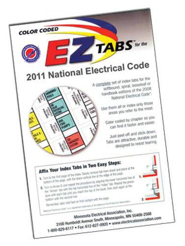2011 EZ Tabs for NEC Code Book NFPA National Electrical Code Full Color Tabs