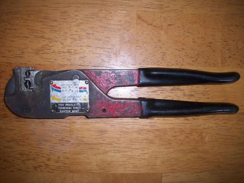 Thomas &amp; betts crimper tool wt-145 shure stake ratcheting sta-kon insulated t&amp;b for sale