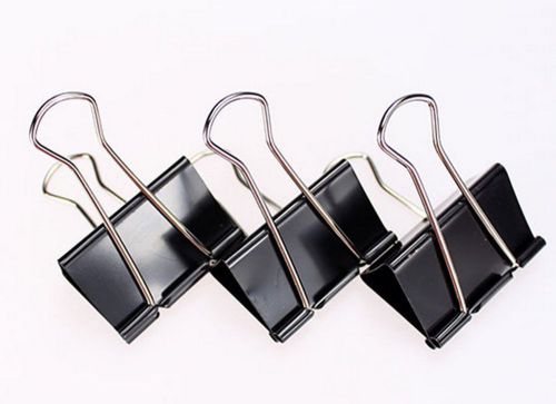 12 x metal office binder clip 15mm width black clamp for sale