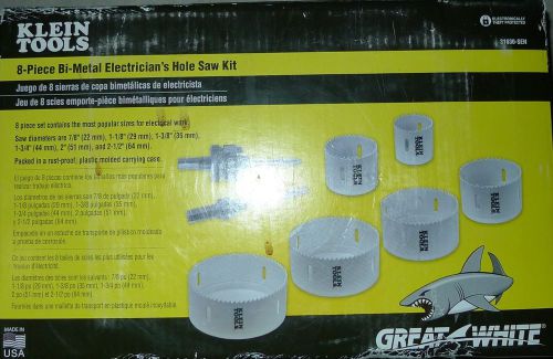Klein tools 31630-sen 8-piece electrician&#039;s hole saw kit - new! for sale