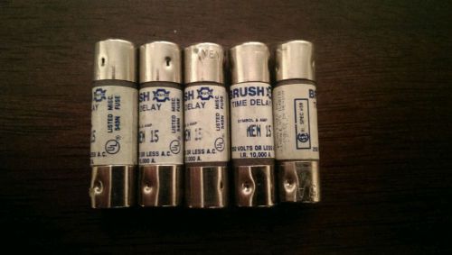 Lot of 5 USED BRUSH MEN 15 TIME DELAY FUSES